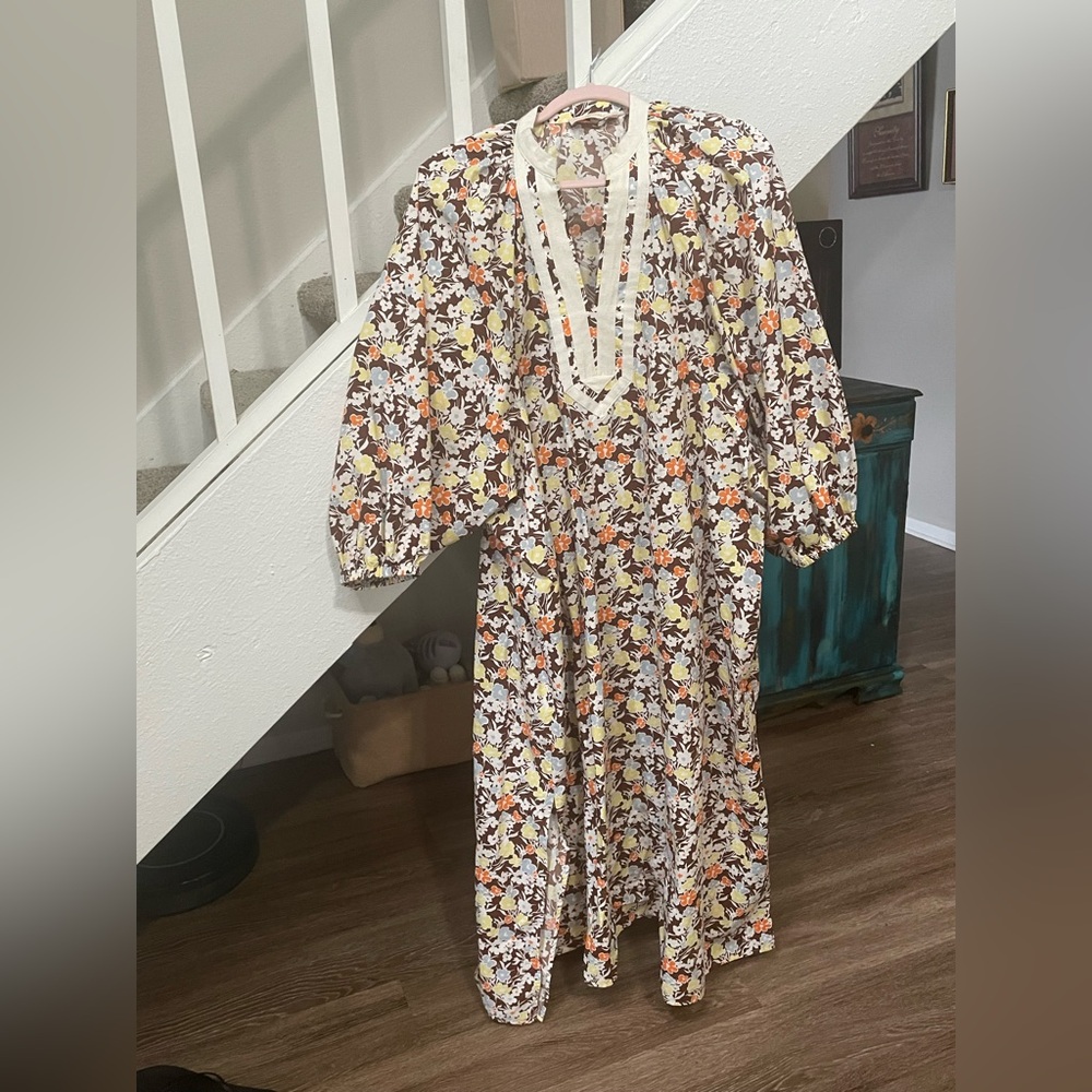 Tory Burch Multicolor Printed Balloon Sleeve Dress